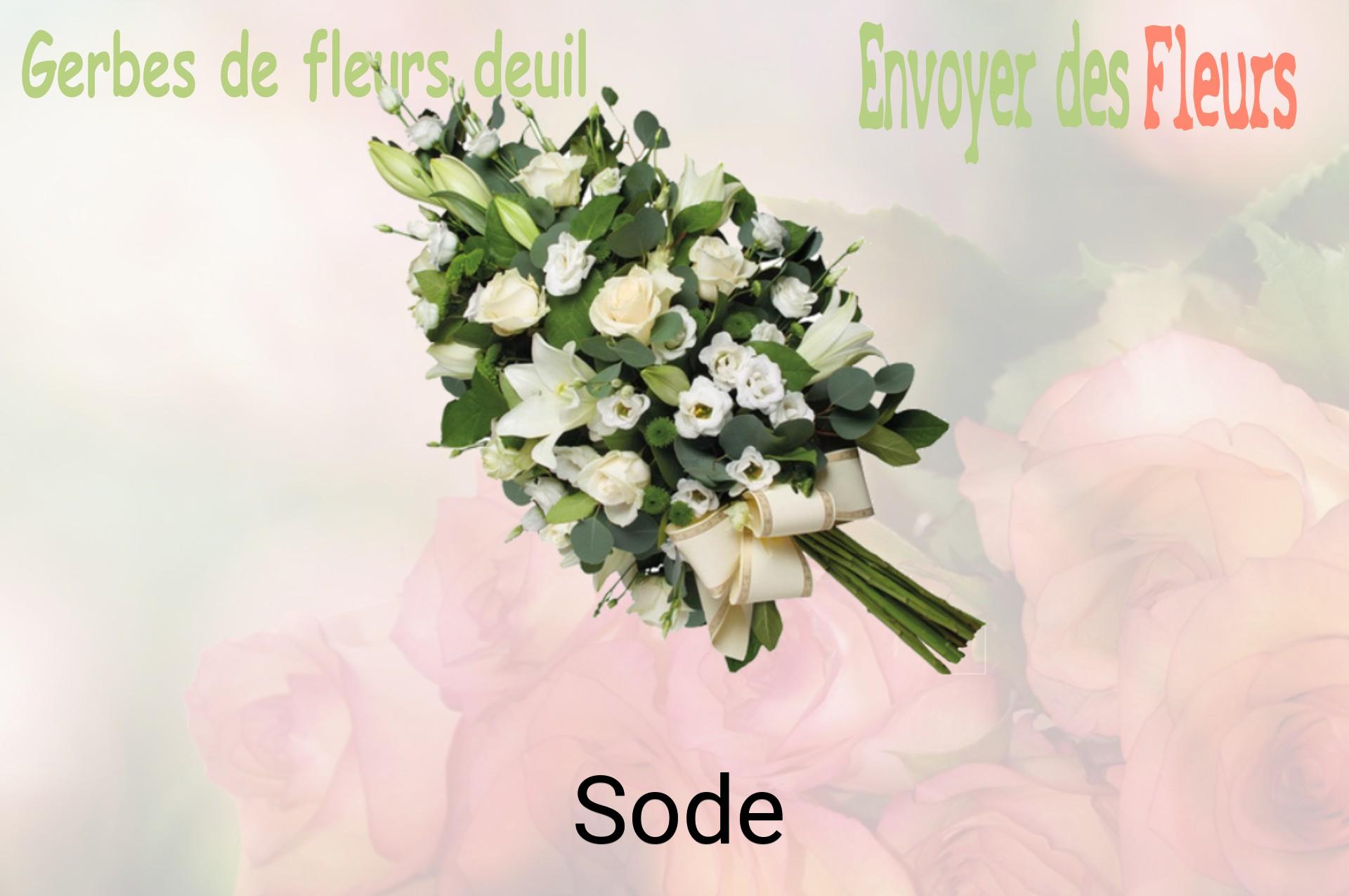 Gerbe de fleurs de deuil livrée à Sode